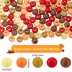 Тематика дня благодарения 1500 шт 5 цвета непрозрачные акриловые бусины&nbsp;MACR-SP0001-01A-03