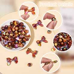 100шт УФ-покрытие Радужные переливающиеся акриловые бусины PACR-SP0001-06