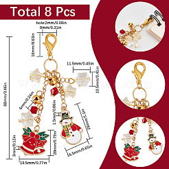 8 шт. Рождественский снеговик и рождественский колокольчик HJEW-SC0001-82