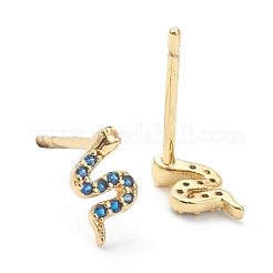 Латунные микро проложить серьги стержня кубического циркония&nbsp;EJEW-A058-17G