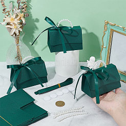 Складные бумажные свадебные конфетницы с пластиковой ручкой&nbsp;CON-WH0115-20A-01