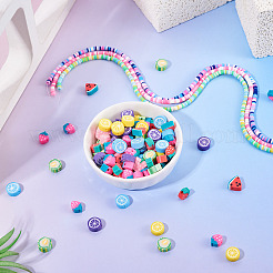 3 нитка 3 цвета бусины из полимерной глины ручной работы&nbsp;CLAY-TA0001-85