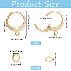 80 шт. фурнитура для сережек из нержавеющей стали 304 STAS-SP0001-16