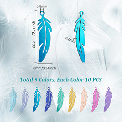 90шт 9 цвета подвески из нержавеющей стали&nbsp;STAS-GA0002-01