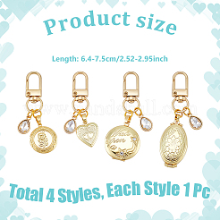 4 шт. латунные подвески-медальоны и украшения из сплава со стразами&nbsp;HJEW-NB00322