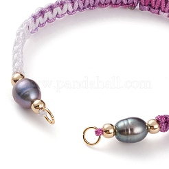 Регулируемый браслет из плетеного шнура из полиэстера&nbsp;AJEW-JB00860