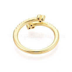 Манжеты из латуни с микро паве кубический цирконий для женщин&nbsp;KK-T071-78G