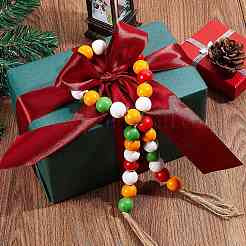 200шт 4 цвета окрашенные бусины из натурального дерева WOOD-SZ0001-06