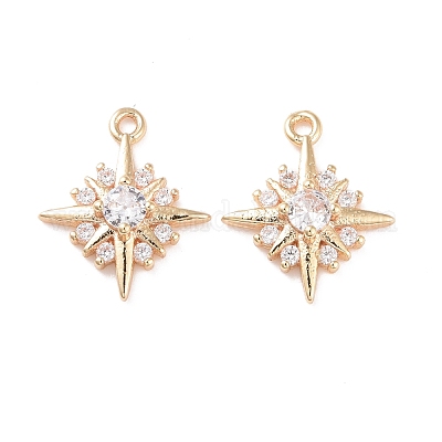 Латунные микропаве прозрачные кубические циркониевые подвески KK-G418-09G-1