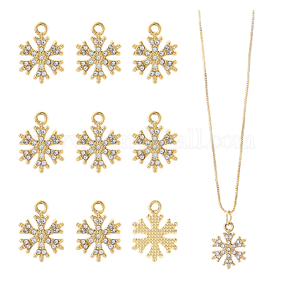 40 шт. рождественские подвески из сплава с уф-покрытием и кристаллами со стразами ALRI-DC0001-08-1