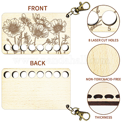 8-позиционные деревянные лотки для хранения ниток для вышивания TOOL-WH0056-011-1