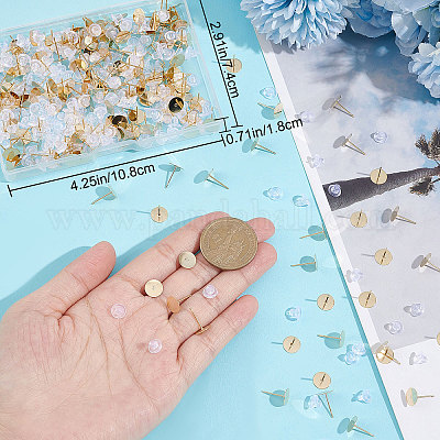 200 шт. серьги-гвоздики из нержавеющей стали 304 DIY-BBC0001-27-1