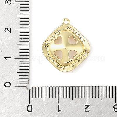 Латунные микро проложить кубического циркония кулон поручительств KK-L214-04G-1