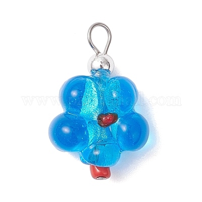 6 шт. подвески из серебряной фольги ручной работы в виде стеклянных лампворков двух цветов PALLOY-JF04685-1