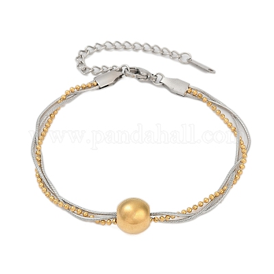 Многорядные браслеты из нержавеющей стали 304 BJEW-Z108-05GP-1