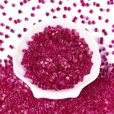 Прозрачные внутри цветные стеклянные бусины SEED-T007-11C-1