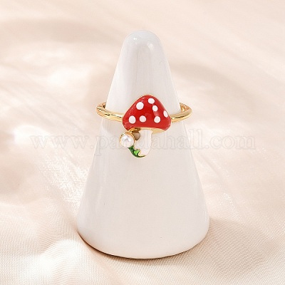 Кольца-манжеты из латуни и АБС-пластика с жемчугом для женщин RJEW-L132-04G-1