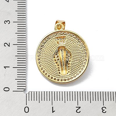 Латунные микропаве прозрачные подвески с фианитом KK-A221-28A-G-1