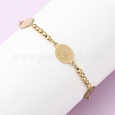 Браслеты из нержавеющей стали 304 Religion BJEW-F524-04B-G-1