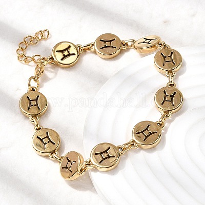 12 браслет-цепочка Constellations из нержавеющей стали 304 для женщин BJEW-I239-01G-09-1