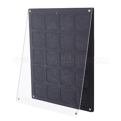 Прозрачная коробка для памятных монет из акрила и фетра ODIS-WH0061-37B-02-1