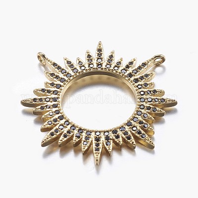 Латунные подвески с микропейвом и цирконием в форме солнечного затмения ZIRC-A008-04-1