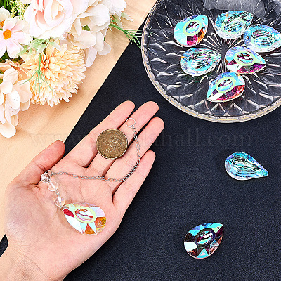 Граненые прозрачные стеклянные подвески в форме капли GLAA-SP0001-19A-1