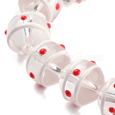 Стеклянные бусины с эмалевыми нитями GLAA-M047-01F-1