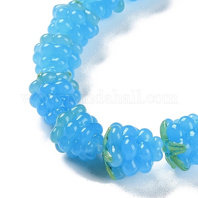 Бусы лэмпворк ручной работы LAMP-Q036-05G-1