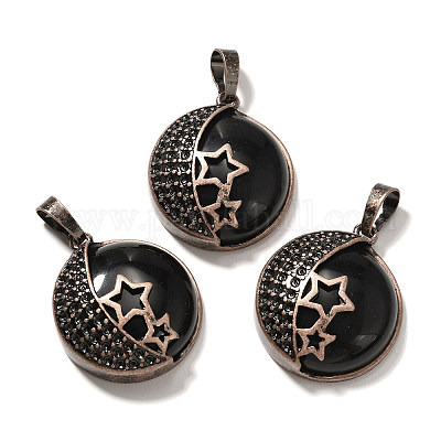 Природные подвески обсидиана G-P560-01R-10-1