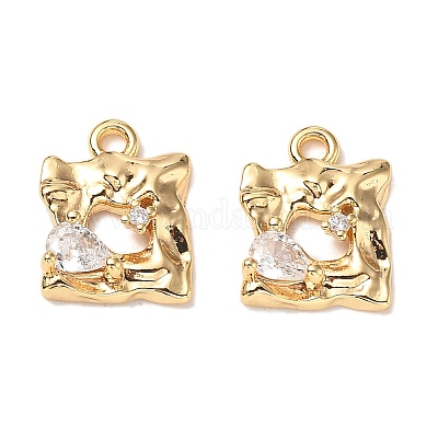 Латунные микропаве прозрачные кубические циркониевые подвески KK-A259-29G-1