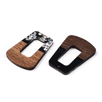 Подвески из непрозрачной смолы и ореха RESI-N039-65C-1