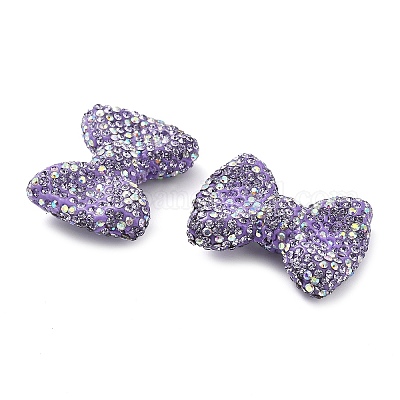 Полимерная глина стразы бусины в форме банта CLAY-NH0001-05F-1