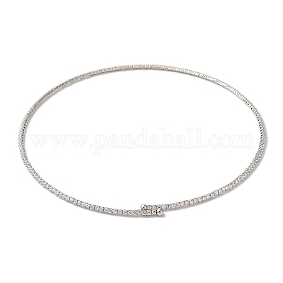 Эластичные ожерелья из латуни с цирконием NJEW-S425-02P-1