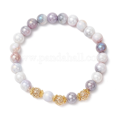 Эластичные браслеты из гальванического стекла BJEW-JB11963-01-1