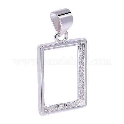 1 шт. 925 оправы для подвески из стерлингового серебра в форме кабошона STER-BC0002-77B-1