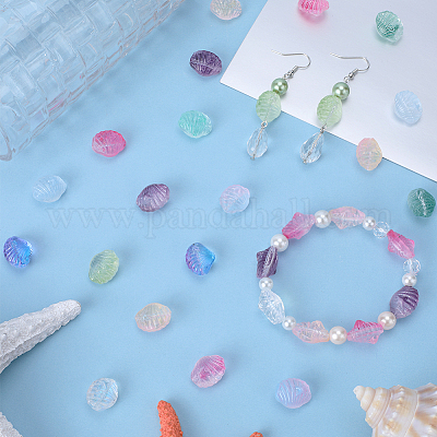 100шт 10 цвета прозрачные бусины лэмпворк ручной работы LAMP-SC0001-30-1