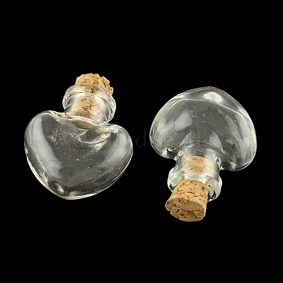 Сердце стеклянная бутылка для бортовых контейнеров X-AJEW-R045-02-1