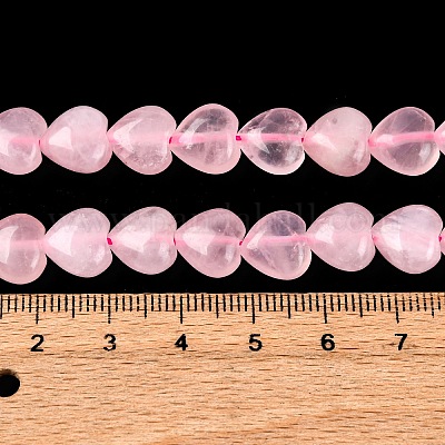 Сердце природного розовый кварц бисер пряди X-G-G632-01-1