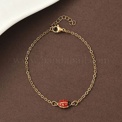 Браслеты из нержавеющей стали 304 с эмалированными звеньями BJEW-K226-17B-G-1