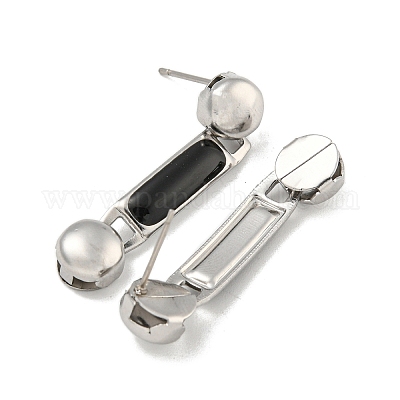 Серьги-гвоздики из нержавеющей стали 304 с эмалью EJEW-S229-15P-01-1