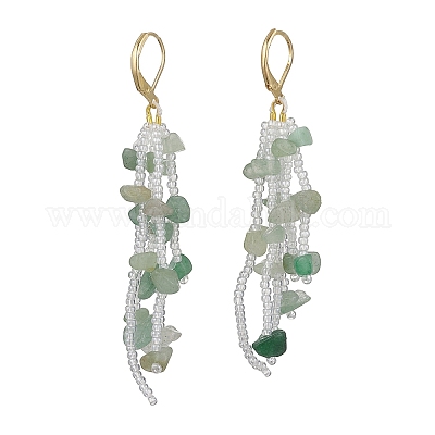 4 пара серег с подвесками из натуральных драгоценных камней EJEW-MZ00594-1