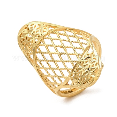 Регулируемые женские кольца из светлой латуни из светлого золота&nbsp;LS-RJEW-A022-01B-1