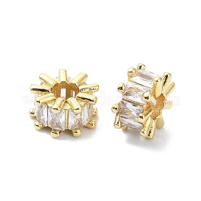 Покрытие стойки латунь микропаве прозрачные кубические циркониевые бусины KK-U014-04G-1