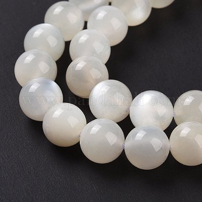 Натуральный белый лунный камень бисер пряди G-F306-05AB-8mm-1