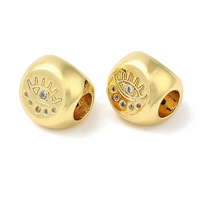 Реечное покрытие латунь микро паве кубический цирконий европейские бусины KK-F854-02G-01-1