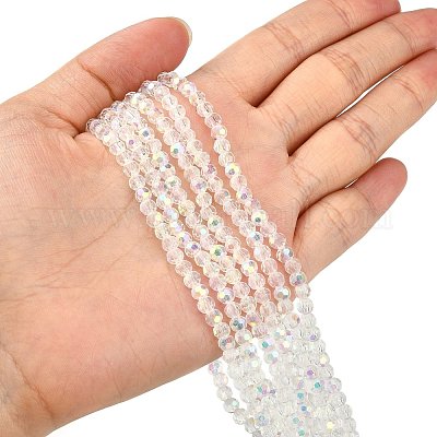 Стеклянные биконовые бусины ручной работы GB6mmC28-AB-1