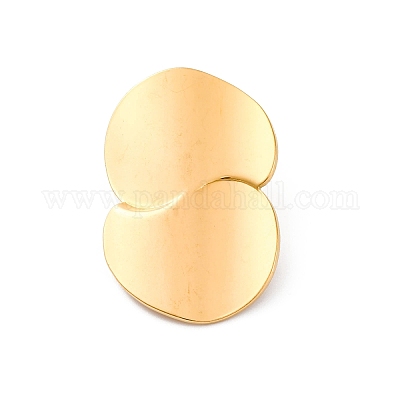 Плоские круглые серьги-гвоздики из нержавеющей стали 304 EJEW-F357-04G-1