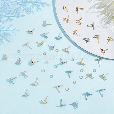 100 шт. 2 цвета фурнитура для сережек-гвоздиков из нержавеющей стали 304 STAS-CN0001-11-1