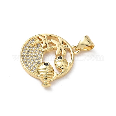 Латунные микро проложить кубического циркония подвески KK-S337-08G-B-1